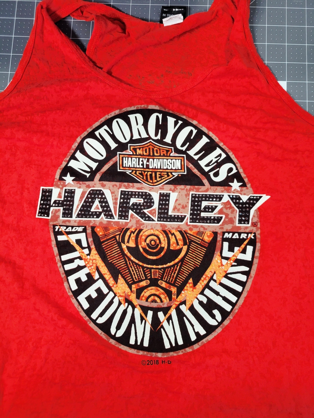 Harley-Davidson Women's Red Graphic Tank Top - Picture 6 of 6